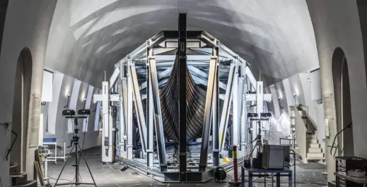 40-tonne steel rigs will protect the Viking ships during the building of a new Viking Age museum in Oslo