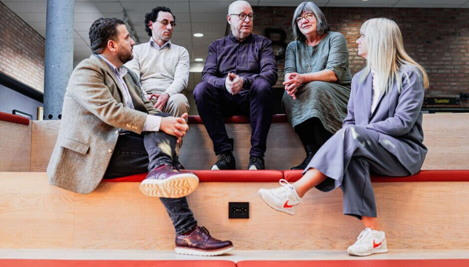 The researchers plan to work together with professional journalists, content producers in alternative media, schools and ordinary citizens. From left: Abit Hoxha, Vito Laterza, Kenneth Andresen, Gunn Bjørnsen and Gunnhild Kvåle.