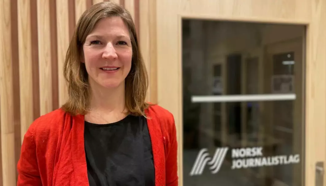 The media coverage is overwhelmingly positive towards older workers. But does it reflect reality? This was discussed at a seminar in Oslo last week. Pictured here: media researcher Nanna Alida Grit Fredheim at Kristiania.