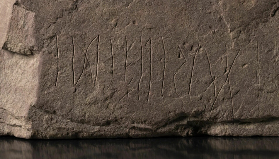 A close-up of the clearest inscription, which may be a name.