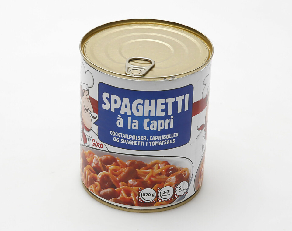 Spaghetti also came canned, along with cocktail sausages and chicken meatballs. Spaghetti à la Capri was launched in the 1950s and is still sold today.