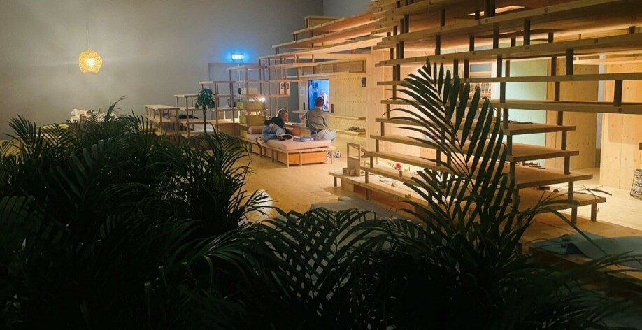 A full-scale model of the interior of a shared housing arrangement, taken from the exposition ‘NABO’, held at the KODE art gallery in Bergen. Architects: Helen & Hard.