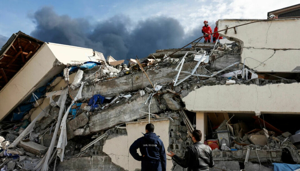 Rescuers searching for survivors in the ruins of a hospital in Iskenderun in Turkey after this week's earthquake.