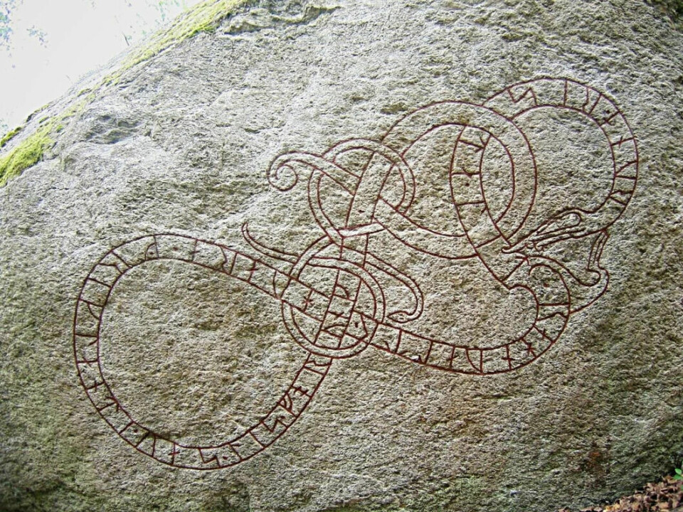 Thorgunn Snædal has found clear parallels in the shape of the runes on the Piraeus lion's left side to Swedish runestones. There are many runestones in Sweden that mention the Varangians — the Vikings and their descendants who went to Byzantium. The person who made this runestone in Ed, north of Stockholm, describes when he served in the emperor's guard in Constantinople: ‘Ragnvald carved the runes. He was in Greece, he was the chief of the warrior party.’ The runes in the Urnes style (named after the Norwegian Urnes stave church) shows that it was crafted at the end of the 11th century or the beginning of the 12th century.