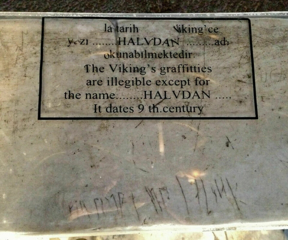 Once upon a time, around a thousand years ago, the Norwegian Viking Halfdan stood on the gallery in the fantastic Hagia Sofia church in Constantinople — at the time the world's largest building — and left a tag ‘alfdan drew these runes’.
