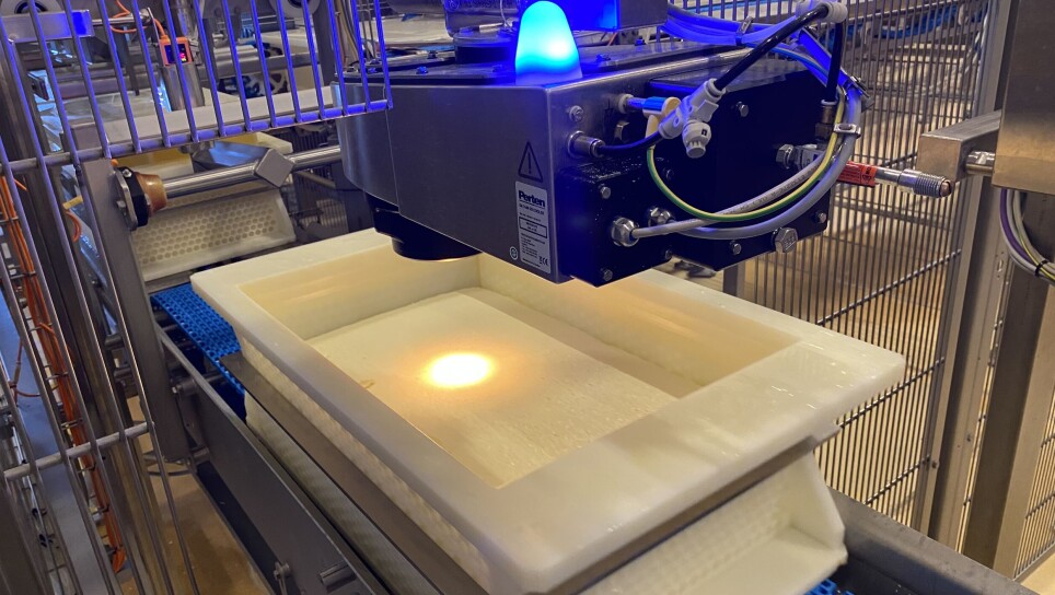 NIR (near infrared) spectroscopy is a technique in which light is sent through a food product to measure how much light is absorbed at different wavelengths.