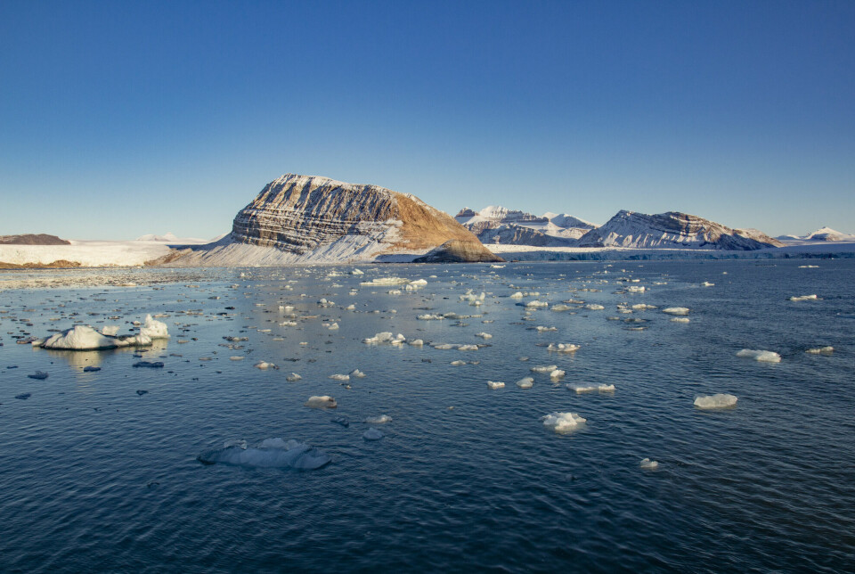 The Arctic is very important in climate research. The war in Ukraine and sanctions against Russia has resulted in a halt in important cooperation with Russian researchers. The photo shows melting ice from glaciers calving out into Kongsfjorden, in the Norwegian arctic archipelago of Svalbard.