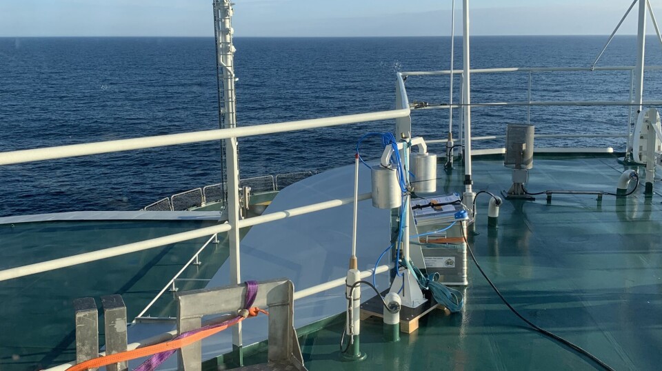 Here is the microplastic sampler onboard the research vessel Kronprins Haakon.