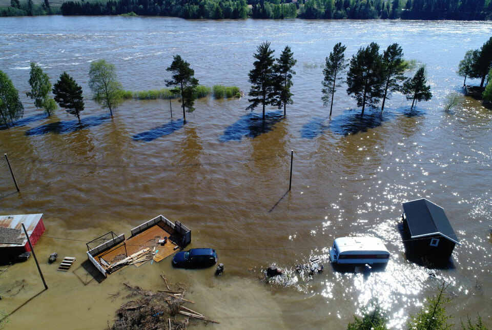 During the 2018 flood in Glomma, a car, a caravan and cabins were swept under water at Frognerstranda Camping in Årnes. The Stone Age megaflood water volume was enormously larger.