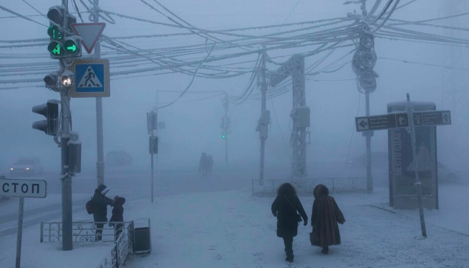 Ice fog in Yakutsk.