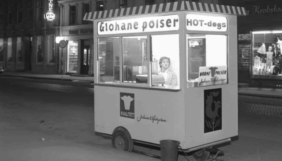 A hot dog stand from 1989 in Trondheim.