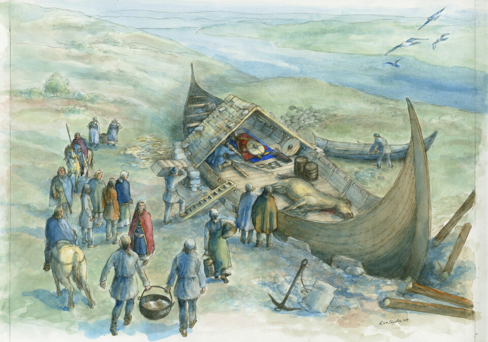 The Storhaug ship burial as it might have appeared in 779.