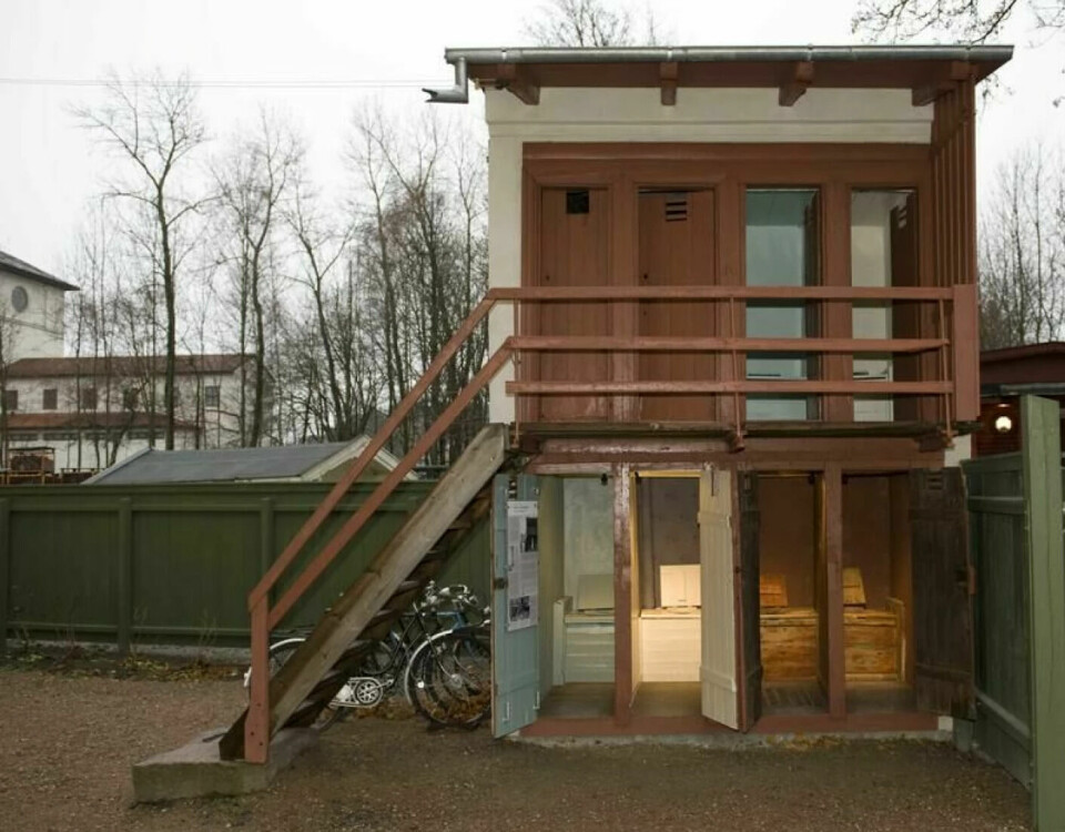 A communal outdoor toilet for an apartment building in Oslo.