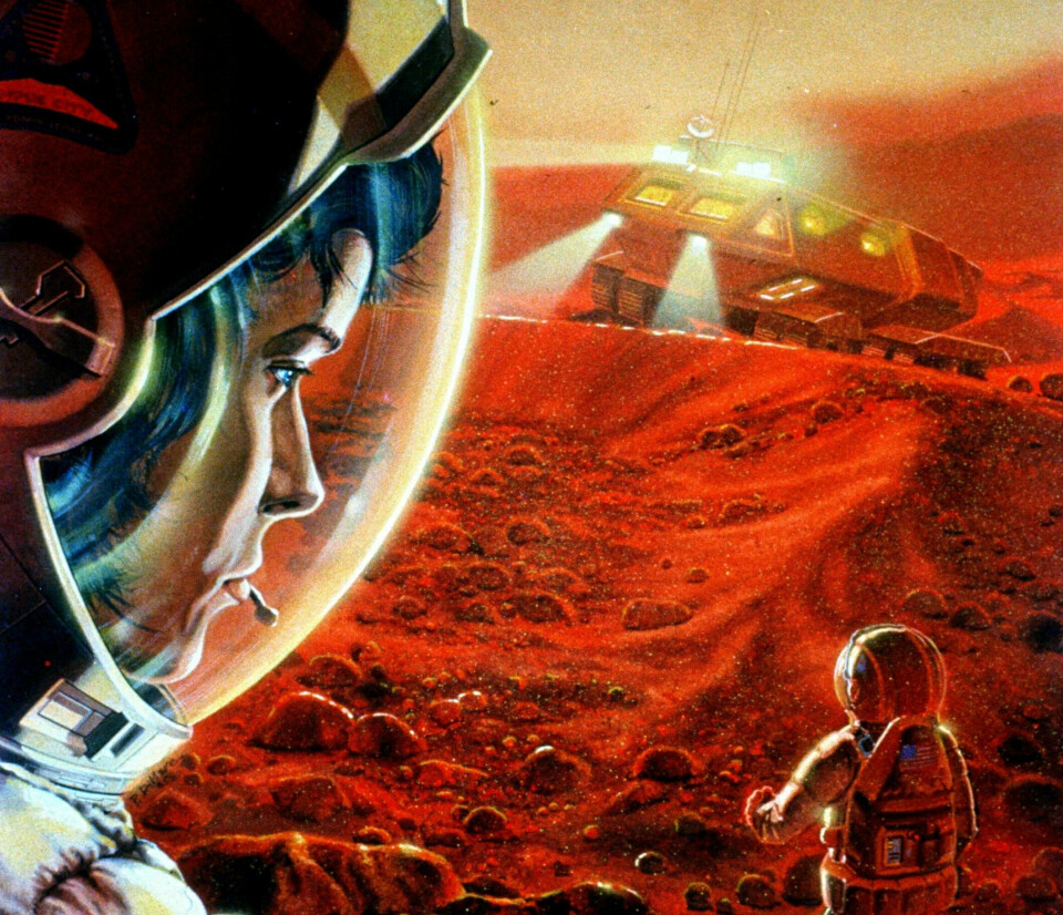 This is how an artist envisioned a Mars exploration in 1989.