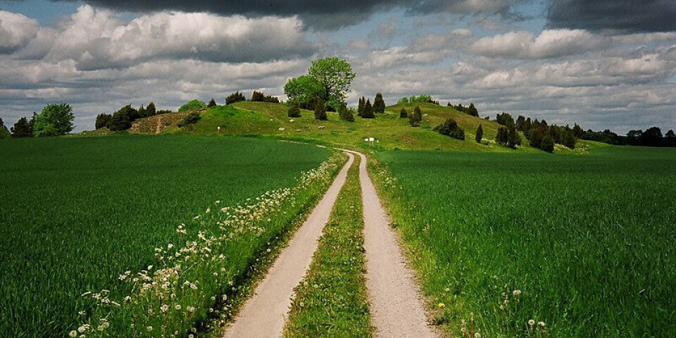 The boat graves are located 2 km north of Old Uppsala in Sweden.
