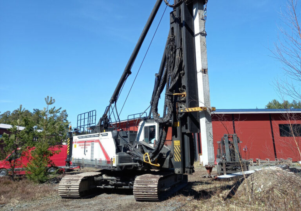 Pile joint during testing in Finland.