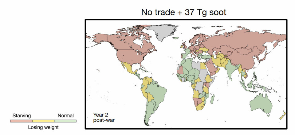Scenario number four, in a situation where trading has stopped. People will starve in many countries.
