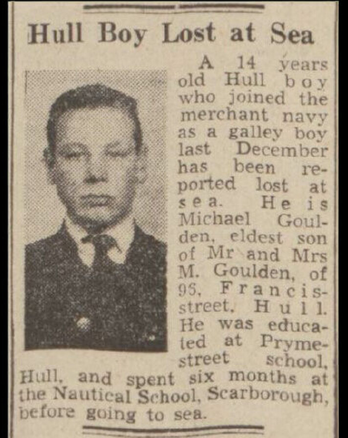Michael Goulden was one of many foreign seamen who died in service on Norwegian merchant ships during the war.