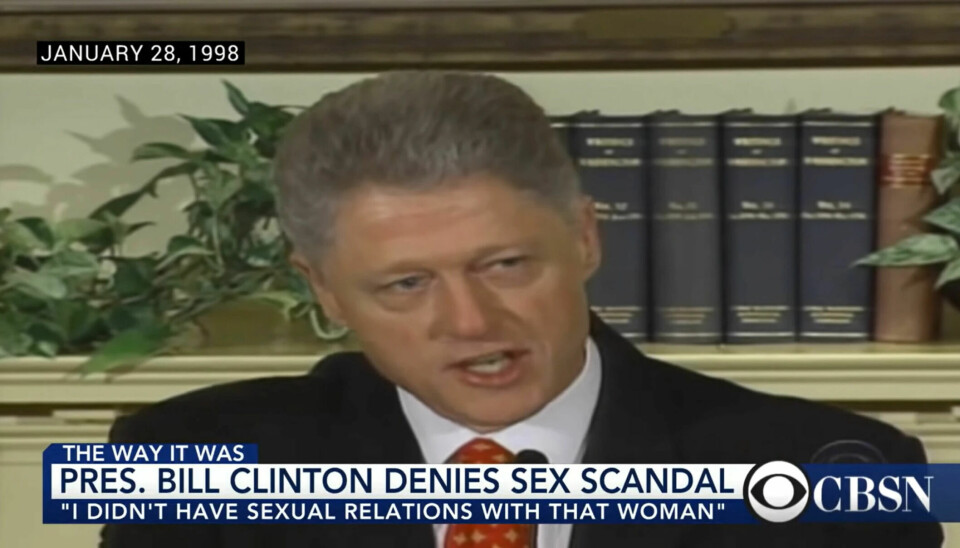 A screenshot from an interview with President Bill Clinton on CBSN.