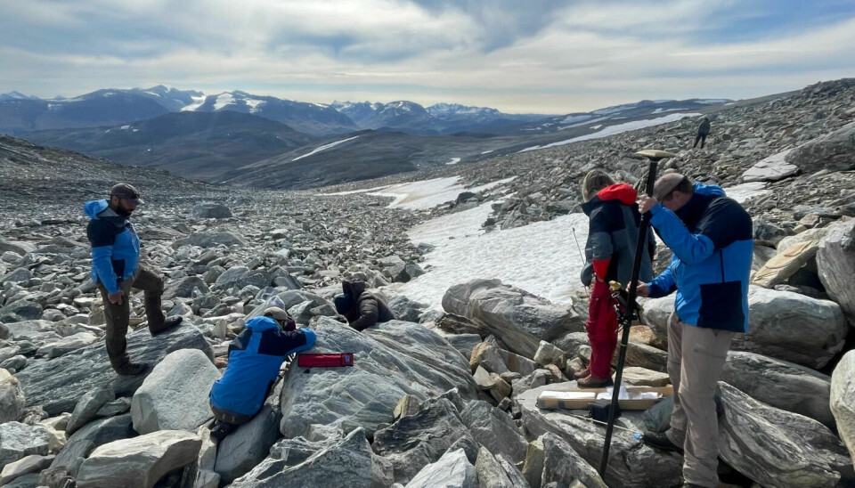 The recent expedition took place on a smaller snow patch south of Lendbreen.
