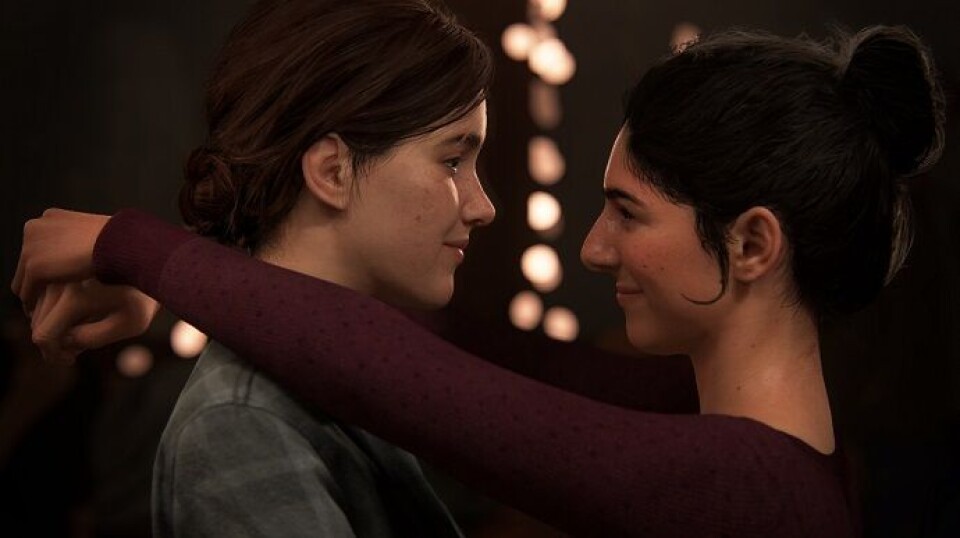 Blooming love between the characters Ellie and Dina from The Last of Us Part II.