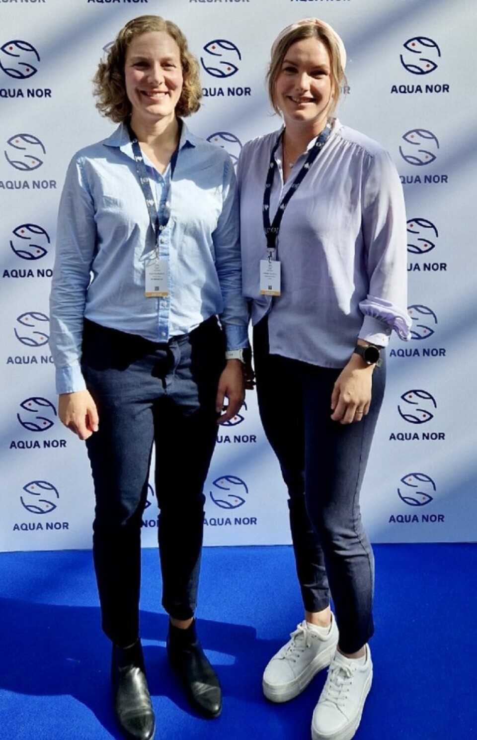 Ingrid Schafroth Sandbakken and Kathrine Kjos Five at the Aqua Nor trade fair.