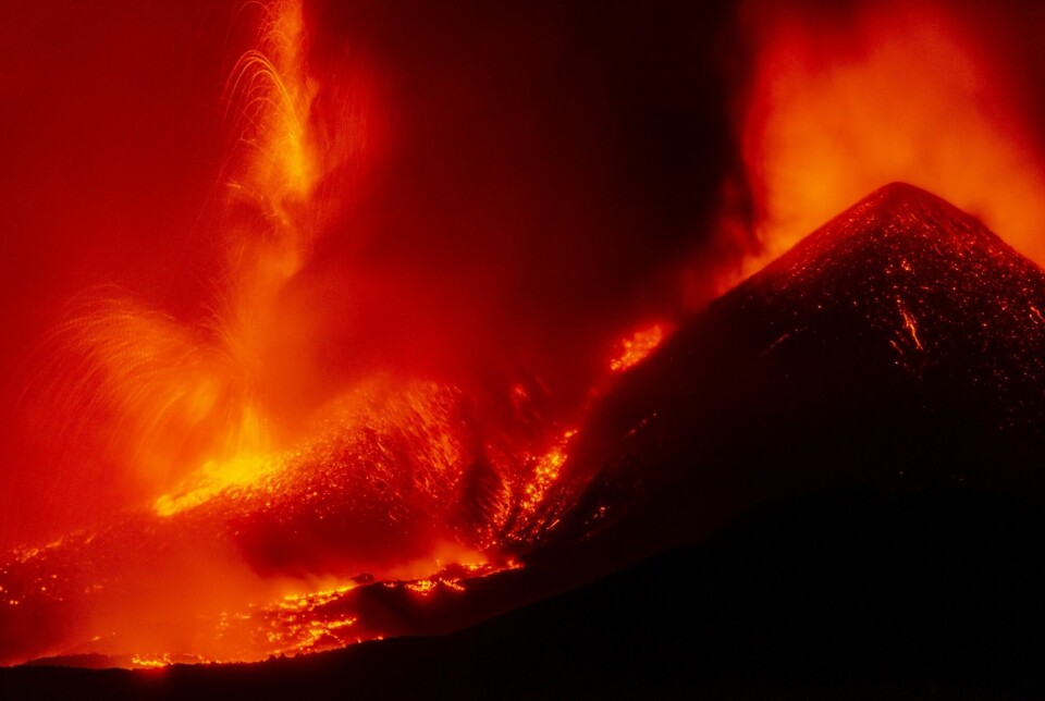 Photo from the Etna volcano eruption in Italy.