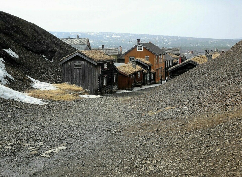 Slag piles after the mining operation at Røros.
