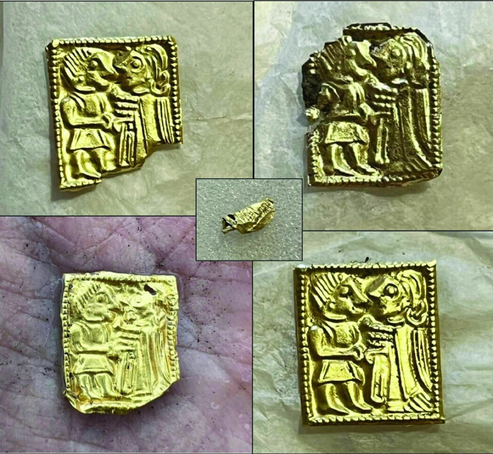 The gold foil figures are dated to the Merovingian period because the people depicted in them are wearing elite clothing from this era.