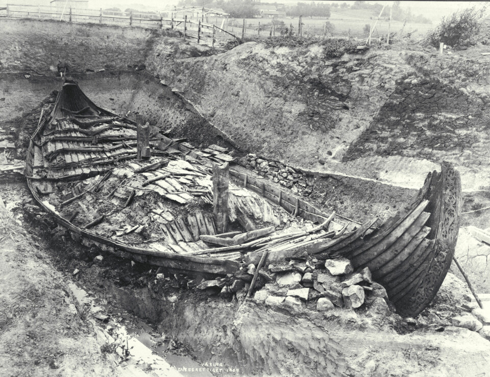 This is how the ship looked when it was cleared of stones and the burial chamber was removed.