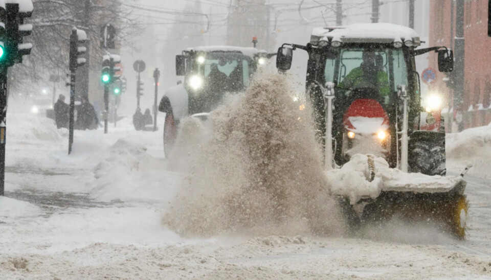 Snow removal crews worked tirelessly to clear the masses of snow in Oslo on Wednesday.