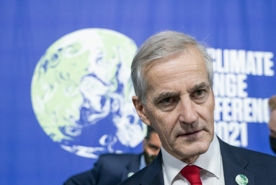 Prime Minister Jonas Gahr Støre (Labour Party) at a meeting of the Ocean Panel during the COP26 climate summit in Glasgow in 2021.