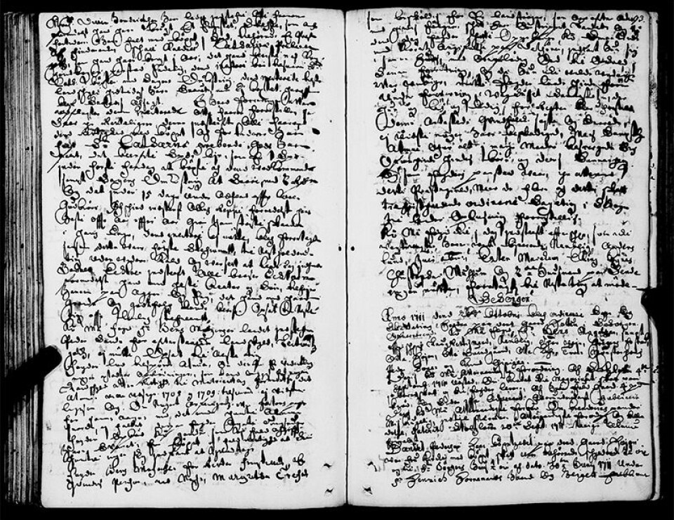 This 18th century document holds information about one of the people accused of witchcraft, Margareta Mortensdatter Trefot.