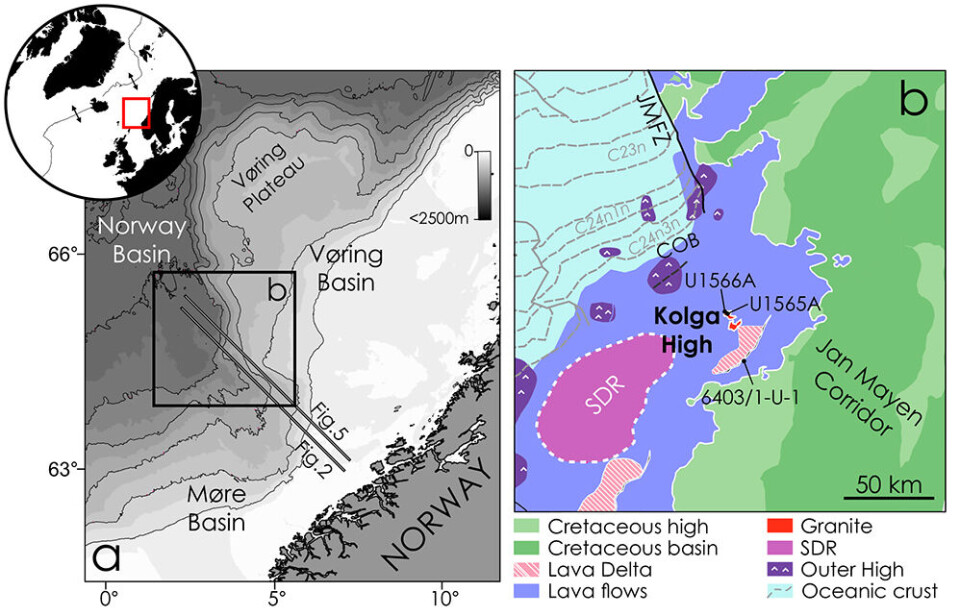 Map showing where the granite was found.