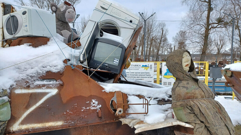 War art in Kharkiv: An installation commenting on the invasion.
