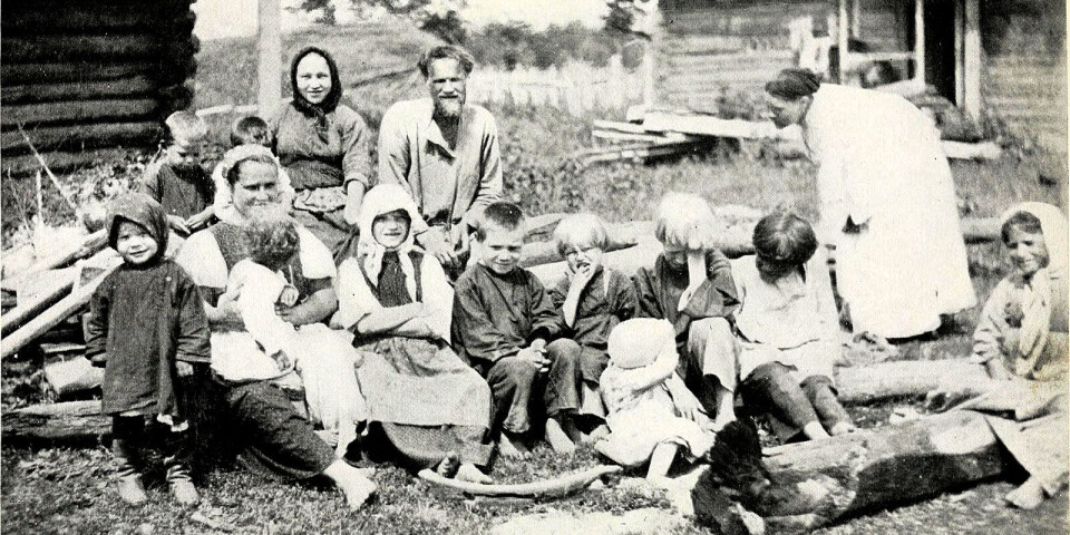 There were many mouths to feed in families with a large number of children. This is a Russian family in the 1890s.