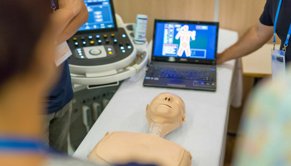 There are many different medical patient simulators. Many look very lifelike and have human-like features, while others are simple dolls, like this one.