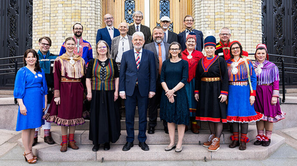 The Truth and Reconciliation Commission in front of the Norwegian Parliament.