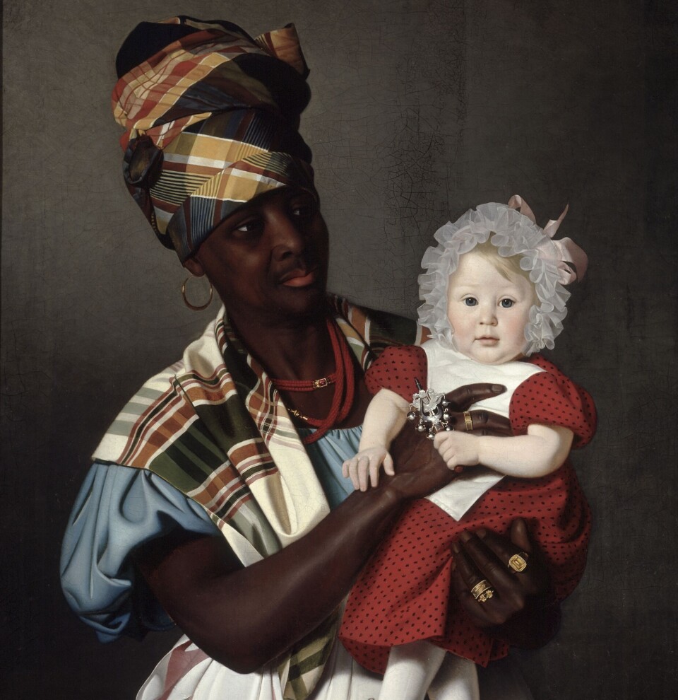Many of the enslaved individuals who came from the Danish West Indies worked in private homes. Neky was a maid and babysitter for Marie, the artist's daughter. Mange av de som kom fra Dansk Vestindia, jobbet i private hjem. Neky var tjenestepike og barnevakt for Marie.