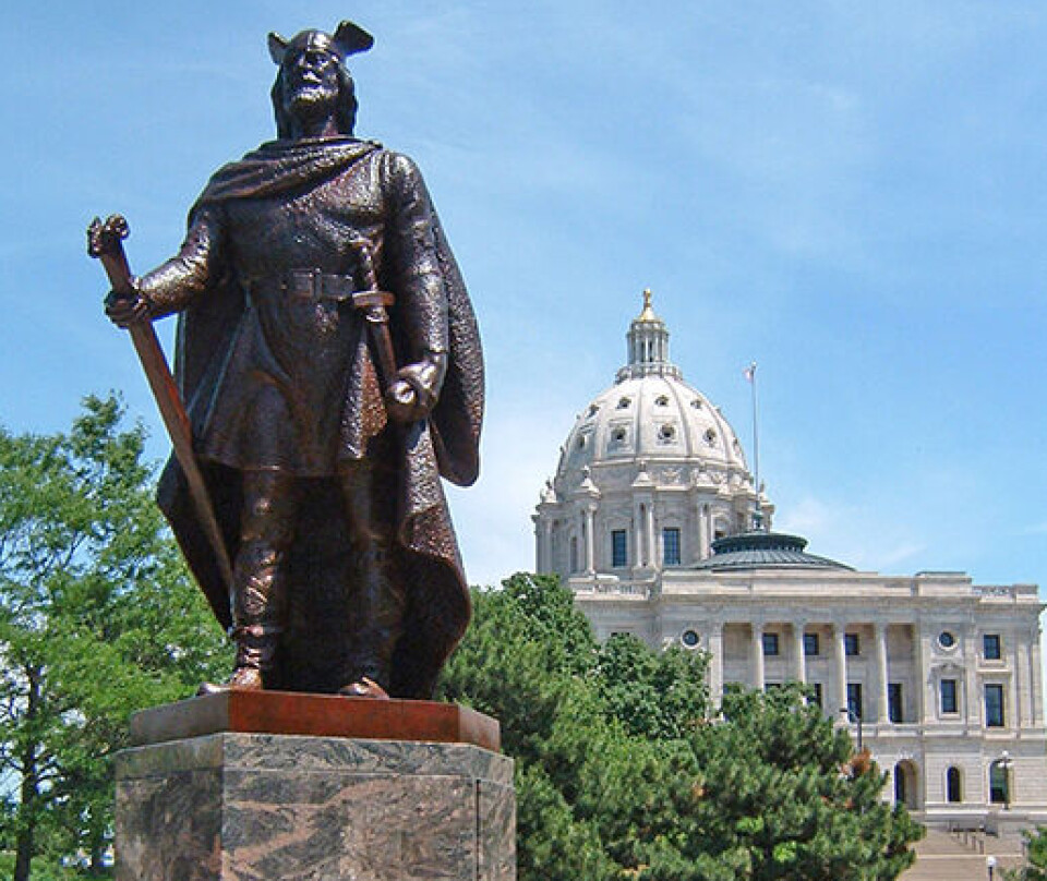 According to the website leiferiksson.org, there are ten statues of Leif Eiriksson throughout the USA. Here, outside the Minnesota State Capitol in Saint Paul.