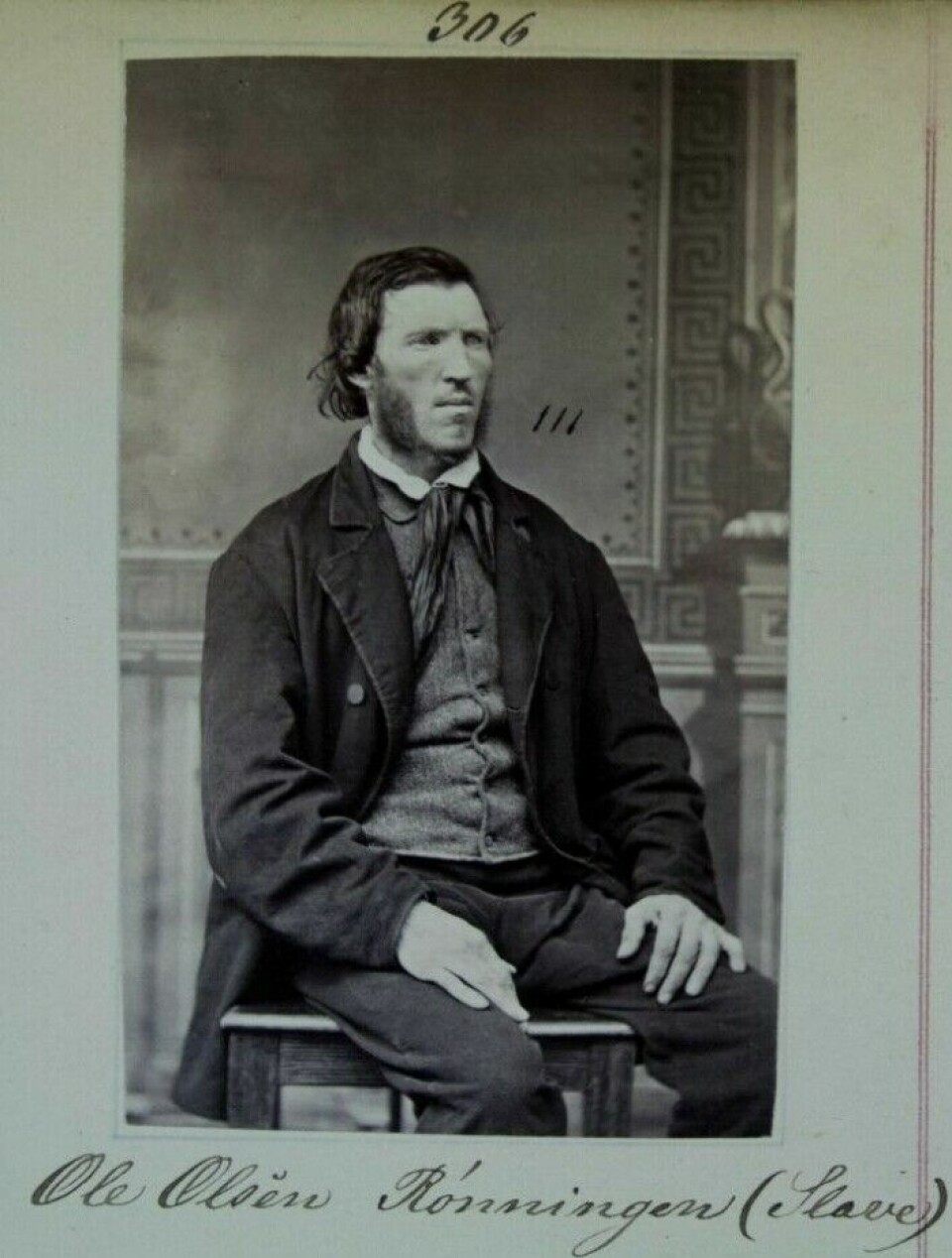 Ole Olsen Rønningen was one of those sentenced to slavery. Here he is depicted in the police's criminal album in 1865.