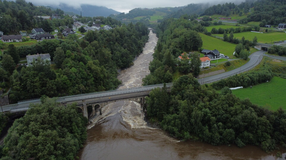 Drone image over Gaulfossen.