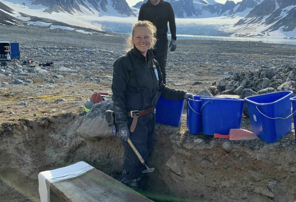 Lise Loktu during an excavation at Likneset in 2019.