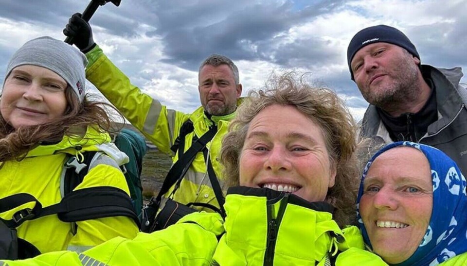Enthusiastic archaeologists, from left: Margrethe Figenschou Simonsen, Magne Samdal, Marianne Vedeler, Lars Morten Fuglevik, and Inger Karlberg.