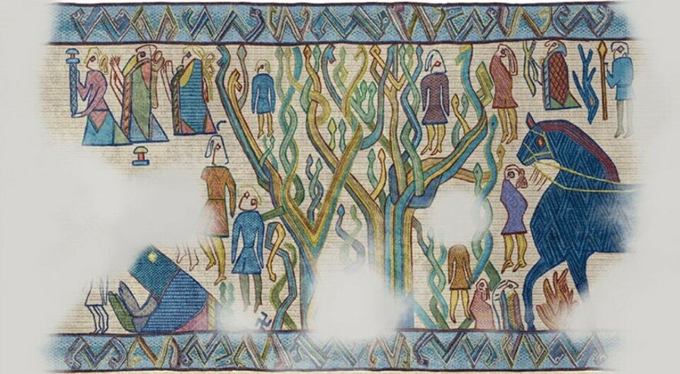 A modern reconstruction with fictional colours, where an artist has envisioned what it may have looked like.