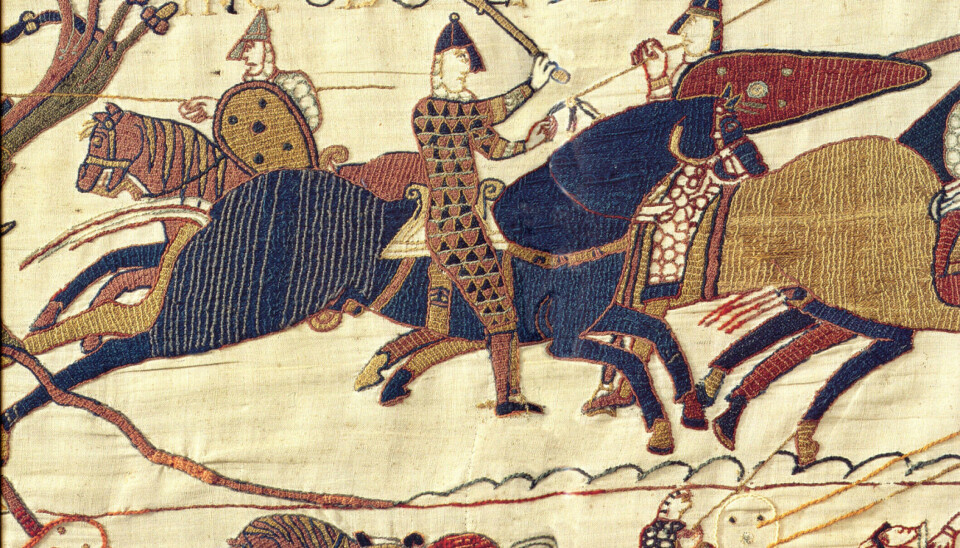 A detail from the massive Bayeux Tapestry, depicting the Battle of Hastings in 1066.