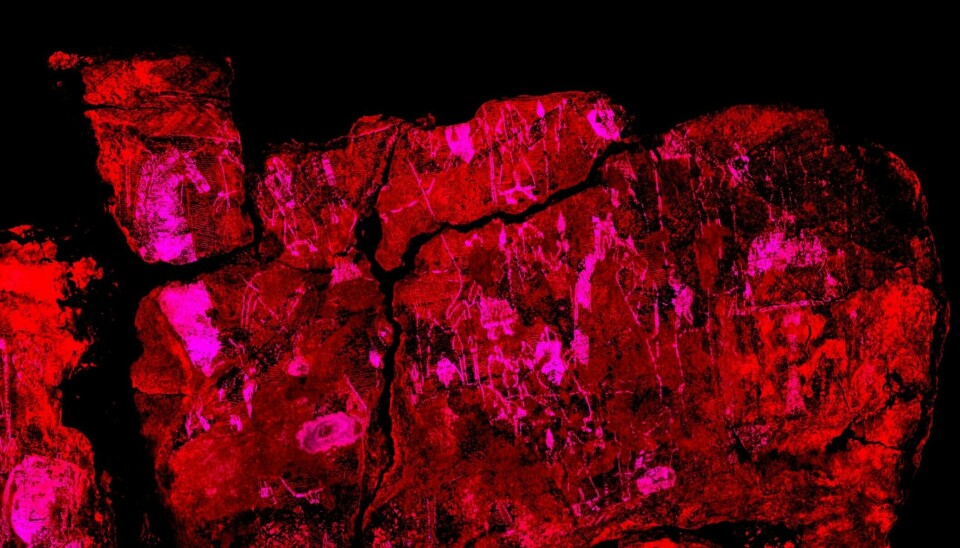 An example of a fragment with a colour filter applied, making certain details more visible.