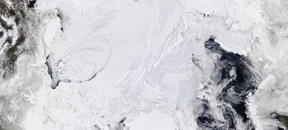 Over a few weeks in April 2016, the ice cover broke up in large parts of the Beaufort Sea, north of Alaska. This image is from 21 April.