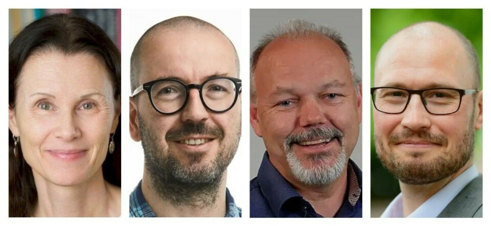 Experts suggest a number of measures to reduce sickness absence rates in Norway. From left: Heidi Gautun from OsloMet, Simen Markussen from the Ragnar Frisch Centre for Economic Research, Ulf Andersen from the Norwegian Labour and Welfare Administration (NAV), and Håkon Kongsrud Skard from the Norwegian Psychological Association.