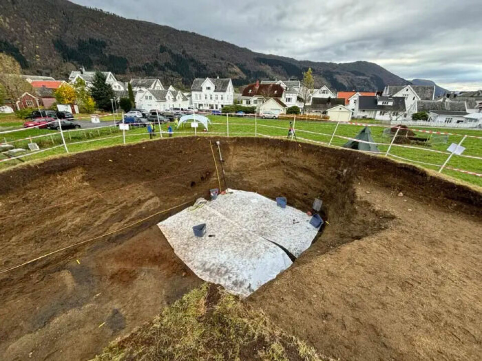 The Myklebust mound lies in the centre of Nordfjordeid in Western Norway.